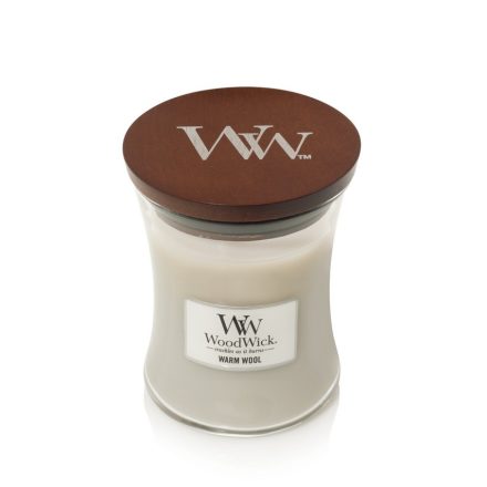 WoodWick Warm Wool  közepes illatgyertya